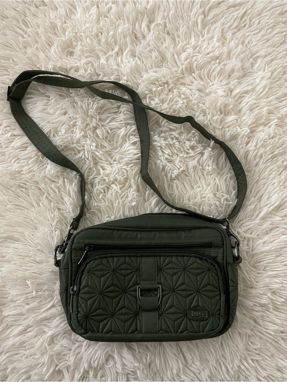 Lug crossbody bag in olive green